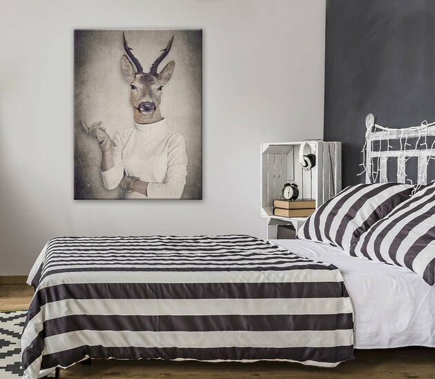 Deer in gloves Canvas Schilderij PP11934O1