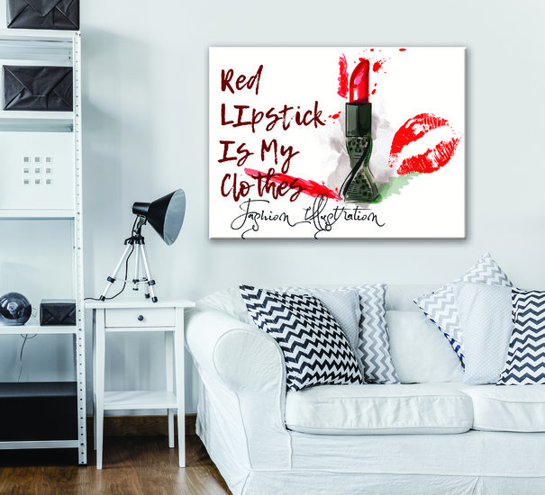 Red lipstick Canvas Schilderij PP11930O1