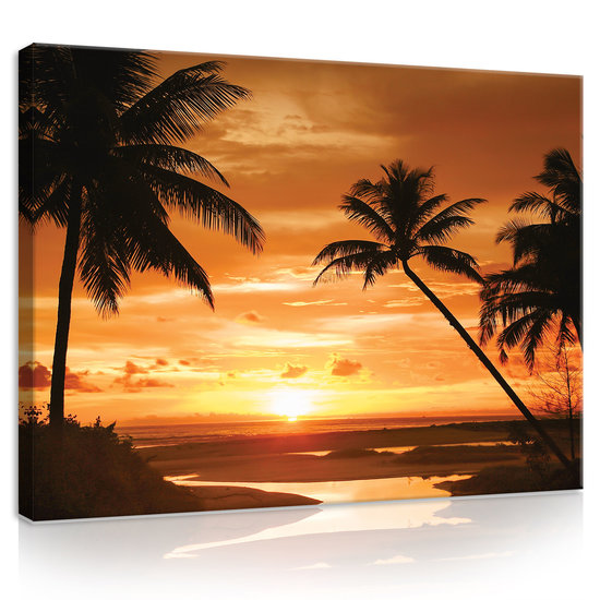 Sunset in Tropics Canvas Schilderij PP20039O1