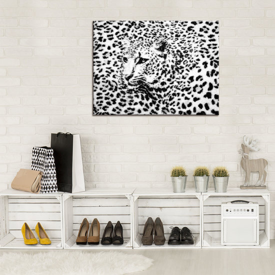 Black and White Cheetah Canvas Schilderij PP20306O1