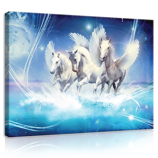 Pegasus on Blue Background Canvas Schilderij PP20289O1
