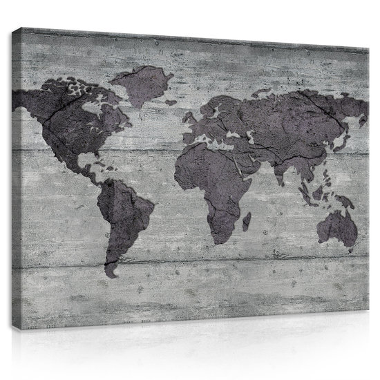 World Map on Concrete Canvas Schilderij PP20273O1