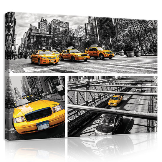 Yellow Cabs Collage Canvas Schilderij PP20243O1