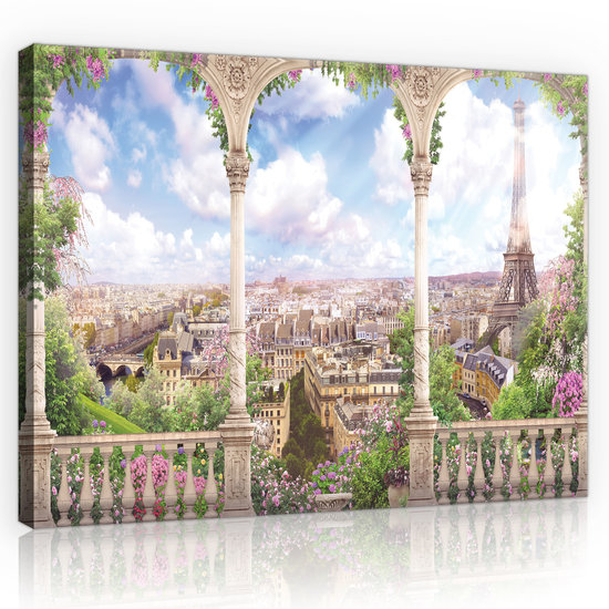 View of the Eiffel Tower Canvas Schilderij PP11417O1