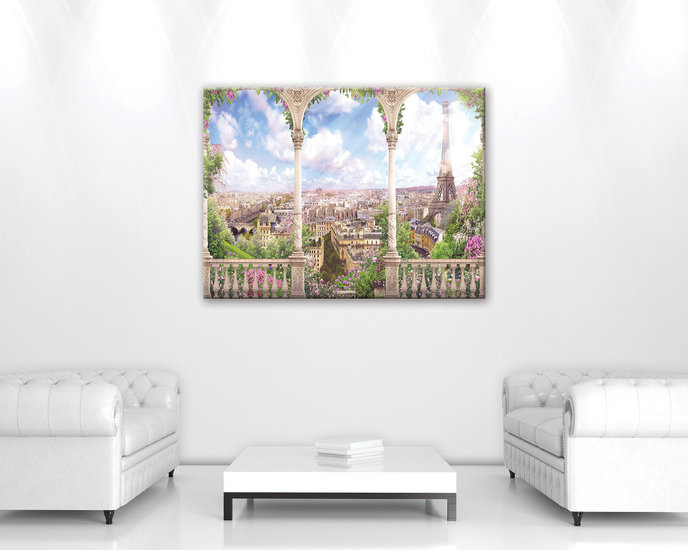 View of the Eiffel Tower Canvas Schilderij PP11417O1