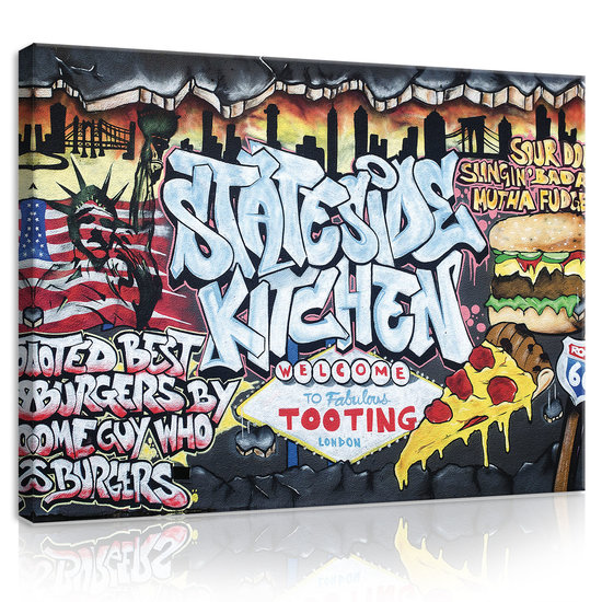 Best Burgers Graffiti Canvas Schilderij PP20199O1