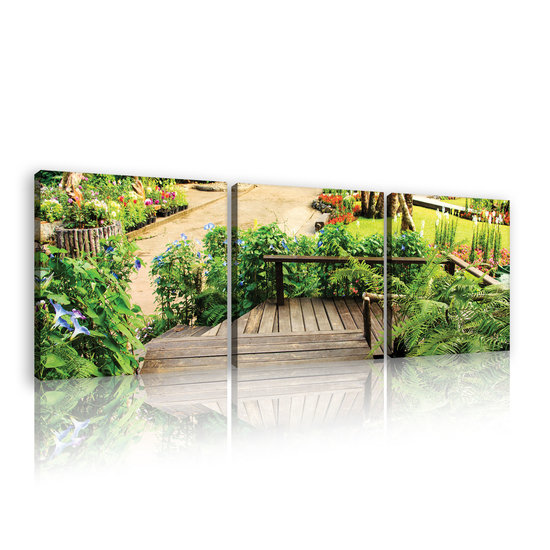 Treppe zum Garten Canvas Schilderij PS11358S13