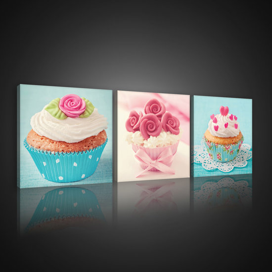 Sweet Cupcakes Canvas Schilderij PS10566S13