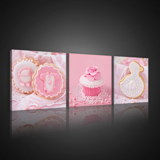 Pink Biscuits Canvas Schilderij PS10563S13