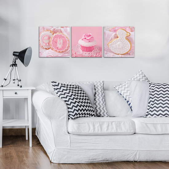 Pink Biscuits Canvas Schilderij PS10563S13