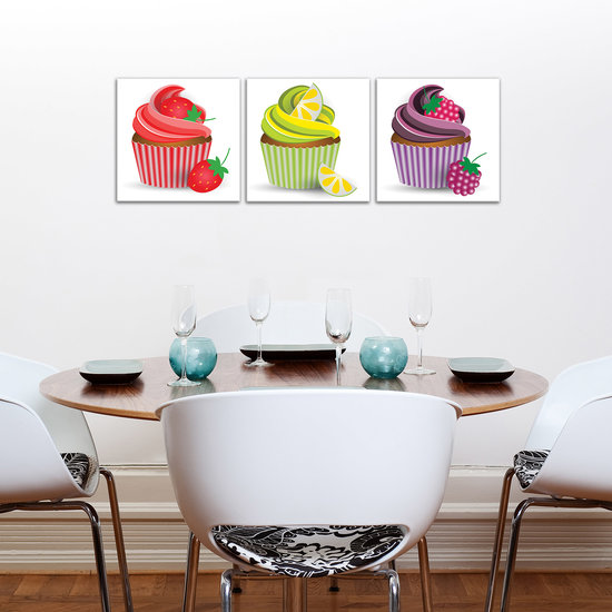 Colourful Cupcakes Canvas Schilderij PS10553S13