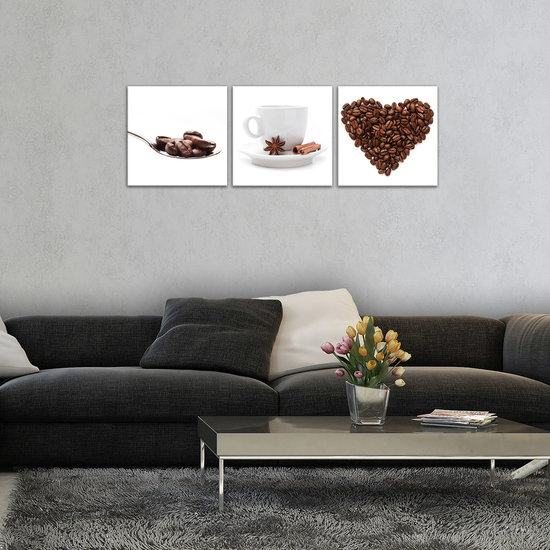 Coffe Beans and Cup Canvas Schilderij PS10525S13