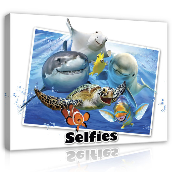 Dieren Selfies Canvas Schilderij PP12810O1
