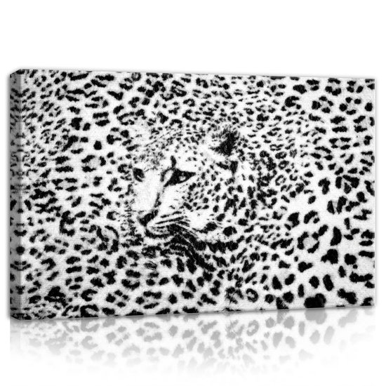 Black and White Cheetah Canvas Schilderij PP20306O4