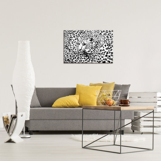 Black and White Cheetah Canvas Schilderij PP20306O4