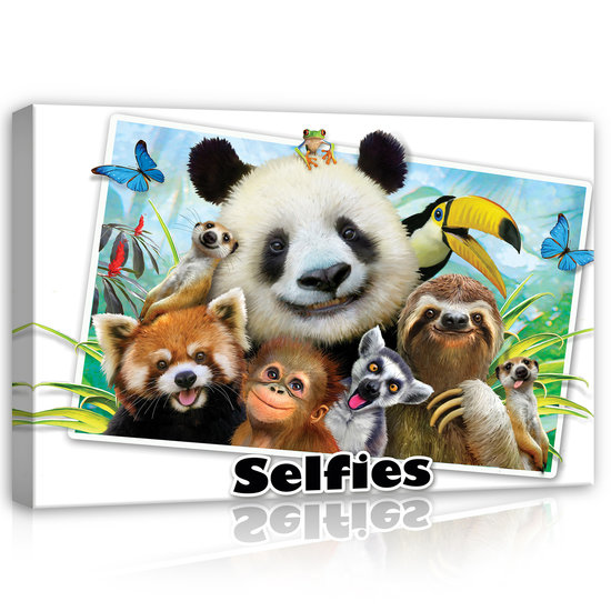 Zoo- Selfies Canvas Schilderij PP12815O4