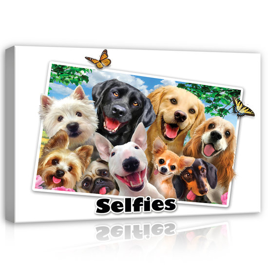 Dogs- Selfies Canvas Schilderij PP12807O4