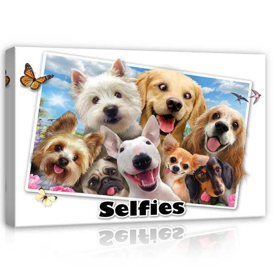 Dogs- Selfies Canvas Schilderij PP12806O4