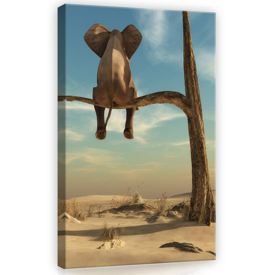 Elephant on the tree Canvas Schilderij PP11898O4