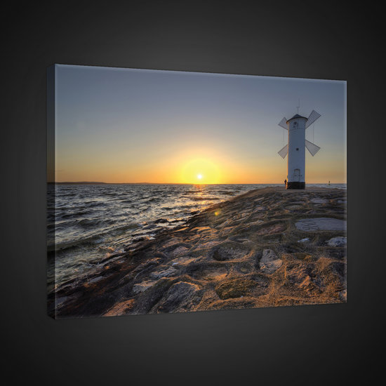 Windmill, Sea and the Sun Canvas Schilderij PP10110O4