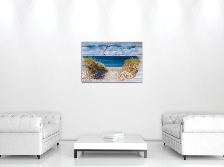 Beach on the boards Canvas Schilderij PP10026O4