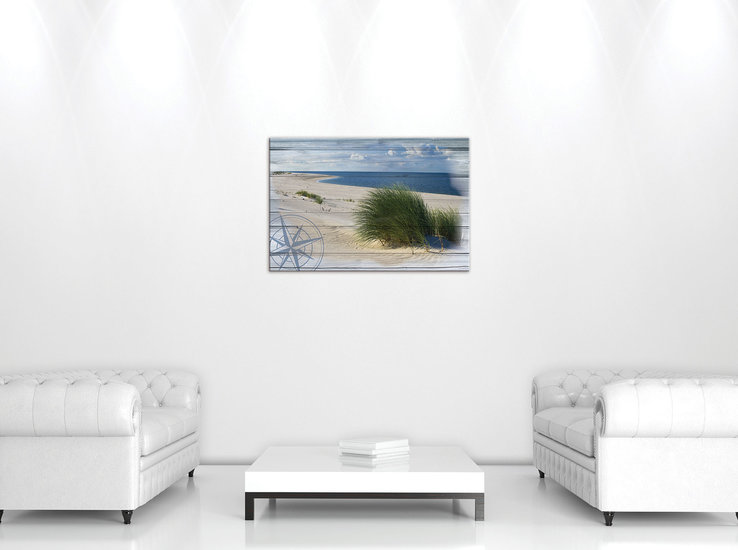 Beach on the wood Canvas Schilderij PP10025O4