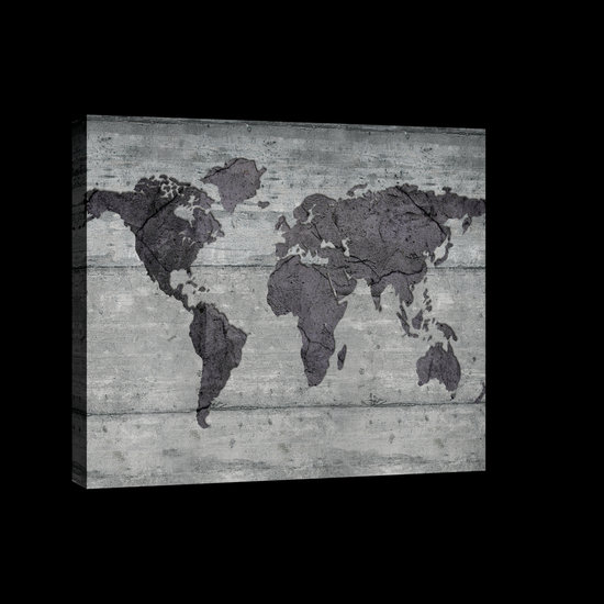 World Map on Concrete Canvas Schilderij PP20273O4