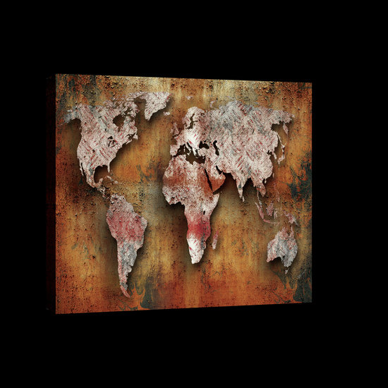 Rusty World Map Canvas Schilderij PP20272O4