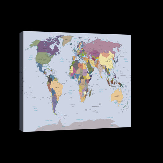 Physical World Map Canvas Schilderij PP20265O4