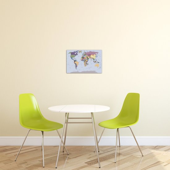 Physical World Map Canvas Schilderij PP20265O4