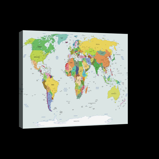 Physical World Map Canvas Schilderij PP20263O4