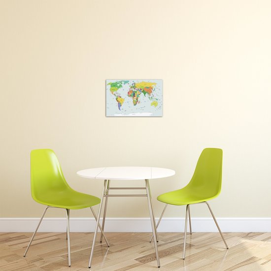 Physical World Map Canvas Schilderij PP20263O4