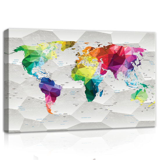 Colorful map Canvas Schilderij PP11190O4