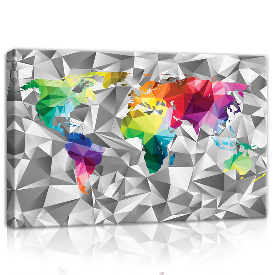 Colorful map Canvas Schilderij PP11189O4