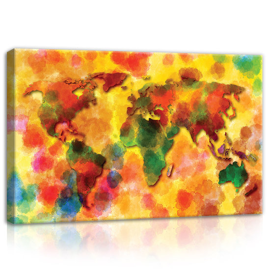 Colourful World Map  Canvas Schilderij PP10423O4