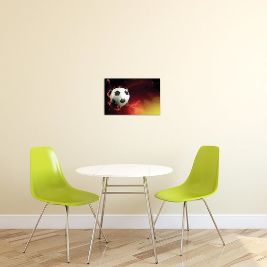 Football on Red Background Canvas Schilderij PP2271O4