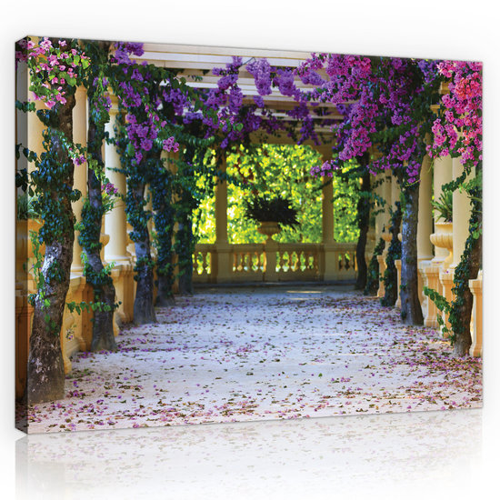 Terrace with flowers Canvas Schilderij PP10877O4