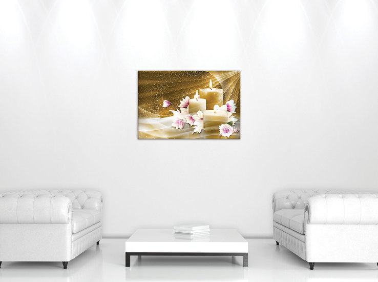 Candles and Magnolia Canvas Schilderij PP10674O4