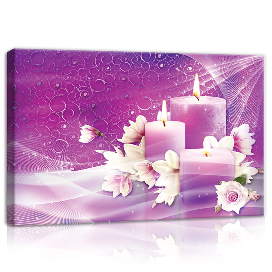 Candles and Magnolia Canvas Schilderij PP10672O4