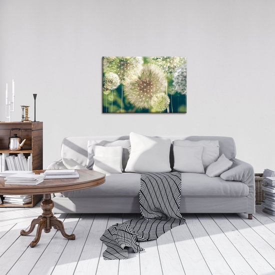 Dandelions on the Green Background Canvas Schilderij PP10221O4