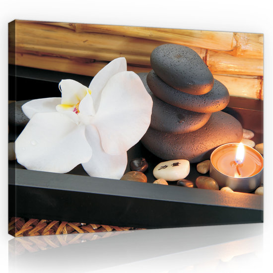 SPA Orchid and Stones Canvas Schilderij PP10188O4