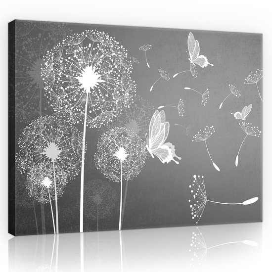 Dandelions and Butterflies Canvas Schilderij PP10158O4