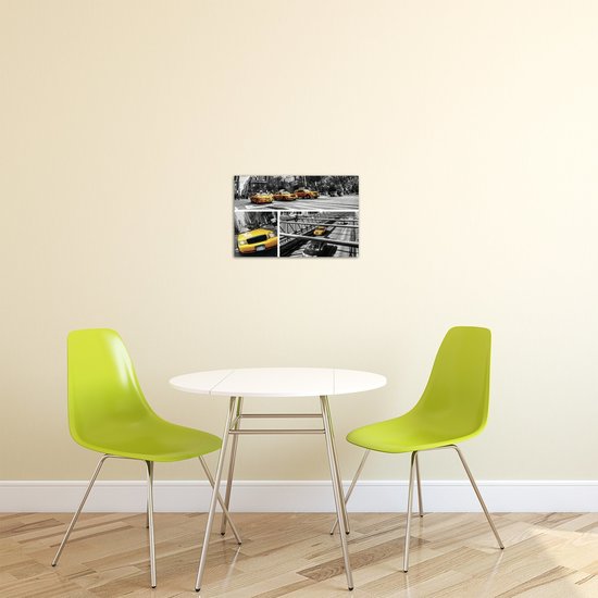 Yellow Cabs Collage Canvas Schilderij PP20243O4