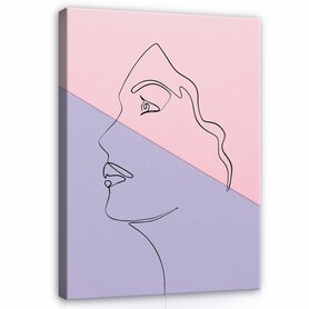 Line Art - Woman Canvas Schilderij PP14060O1